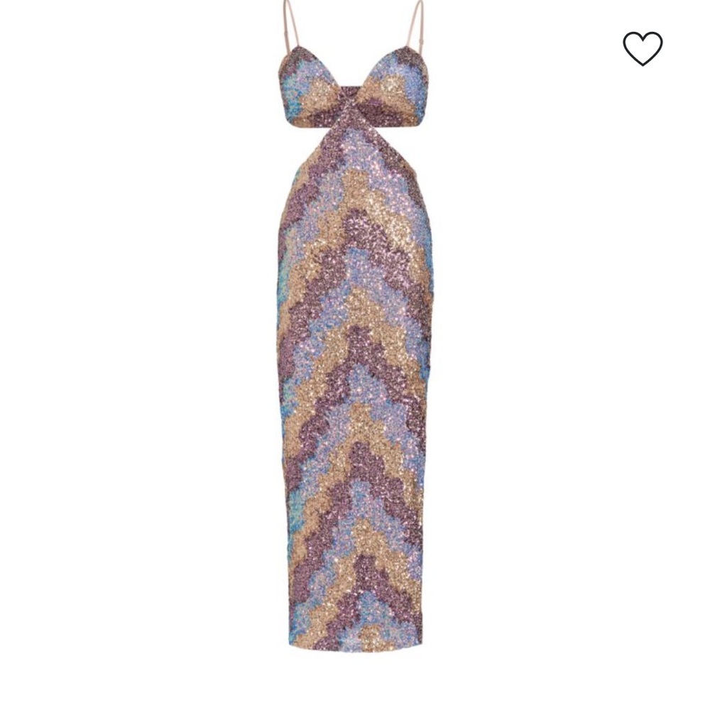 Saylor Nat Cut-Out Sequin Midi Dress